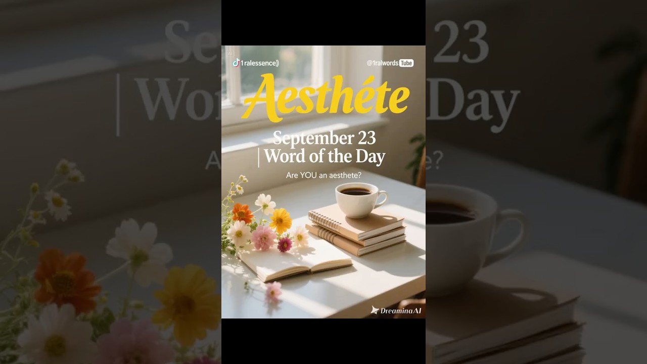 Word of the Day: AESTHETE - The Word for Lovers of Beauty | Sept 23, 2025