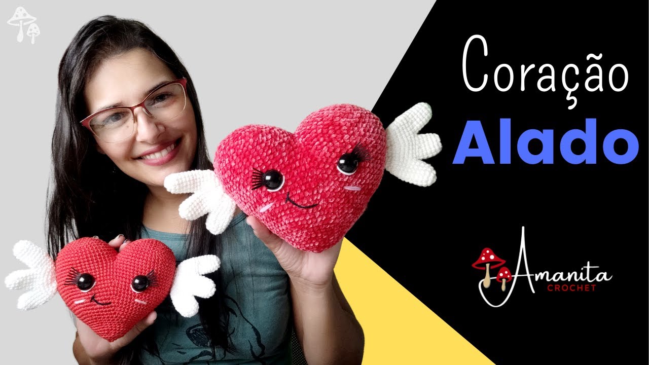 ∙∘○ amigurumi ○∘∙ Coração alado | Dia dos namorados