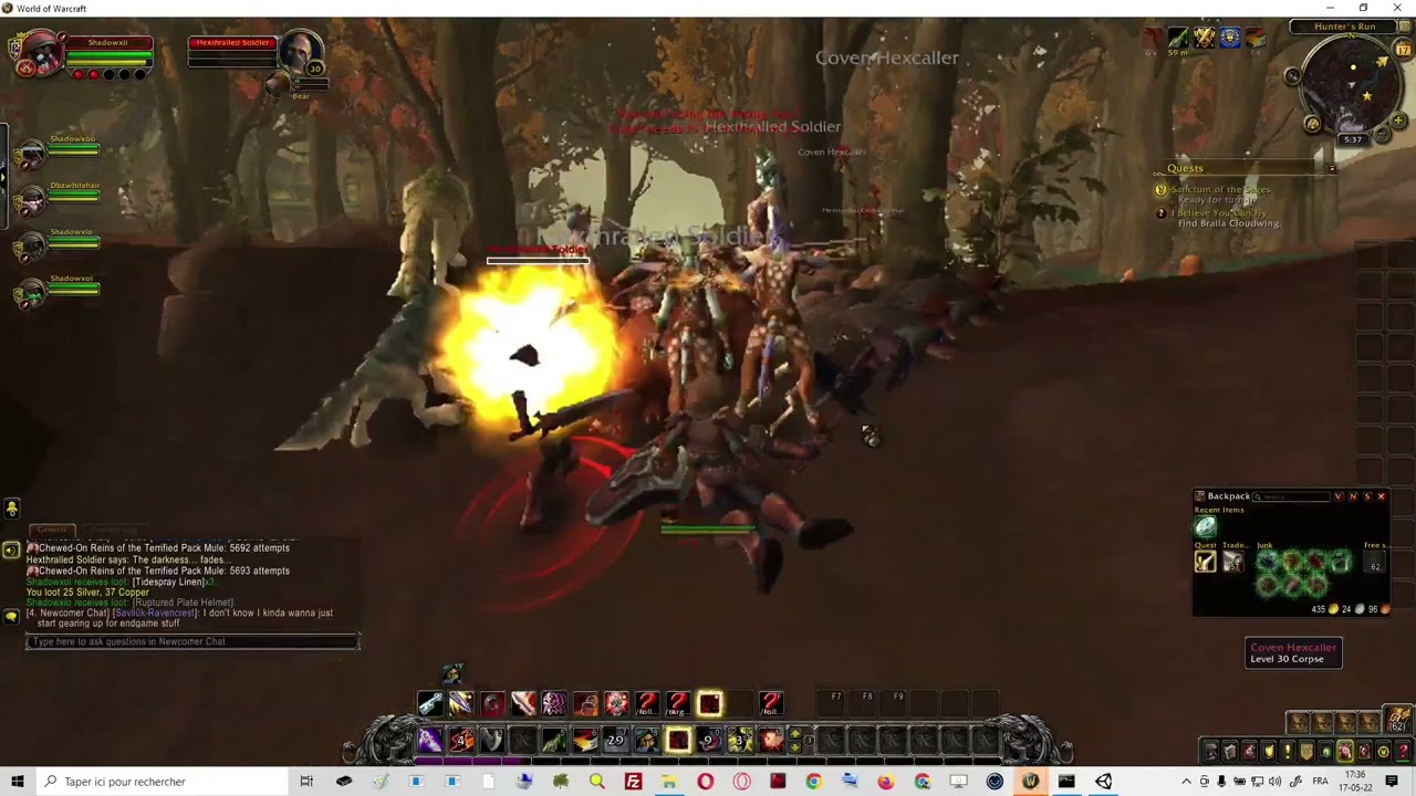 Multi boxing , Wow Farm Terrified Pack Mule  (Archive video)