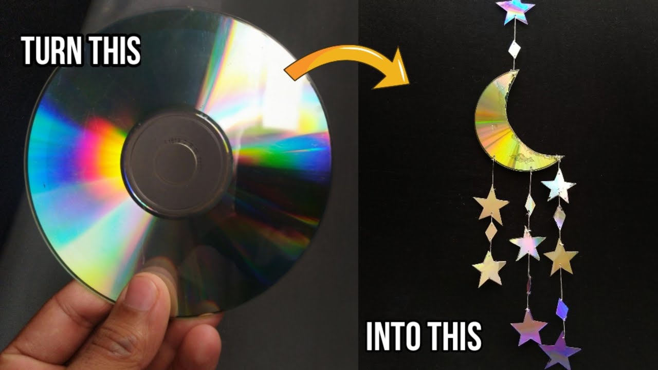 How to make stars and moon with an old CD | DIY CD | Craft ideas | Decor Ideas