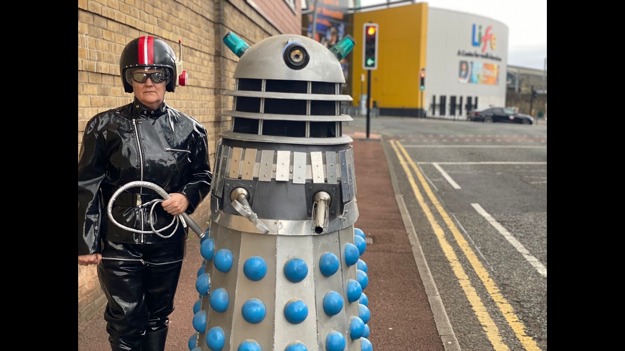 Driving a Dalek around Newcastle, with Roboman support
