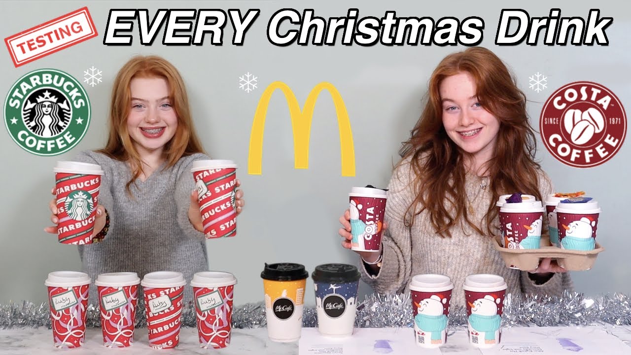 Trying EVERY Holiday Drink off the Christmas Menu 2021 *Taste Test | Ruby and Raylee