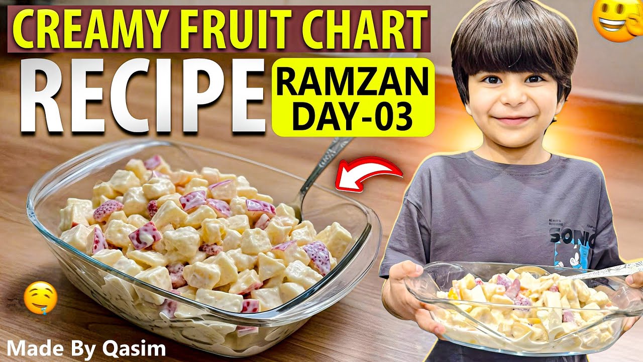 Creamy Fruit Chat Recipe 🍓🤤| Ramzan Day 3 | hoorainasifvlogs. 