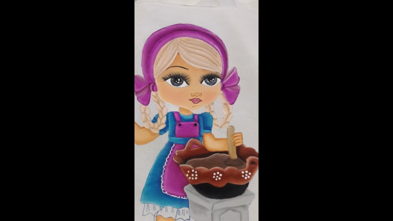 NIÑA CABEZONA  MOLE PARTE # 1 PINTURA EN TELA