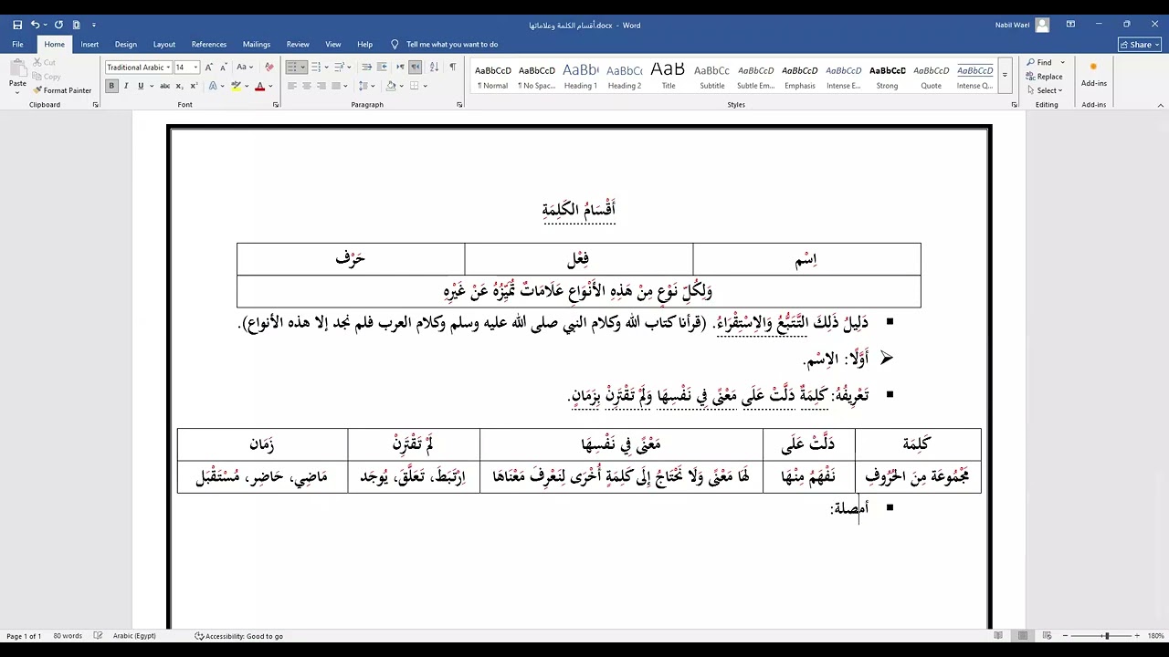 الاسم وعلاماته