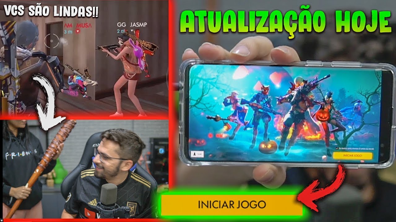 CLASH WAR JOGA COM SQUAD DE MENINAS DA GUILDA do FREE FIRE E NAMORADA FICA LOUCA