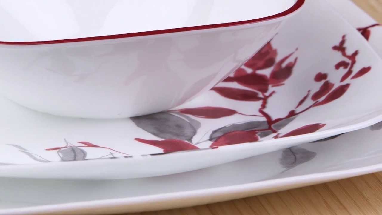 Corelle - Kyoto Leaves 16 Piece Dinnerware Set