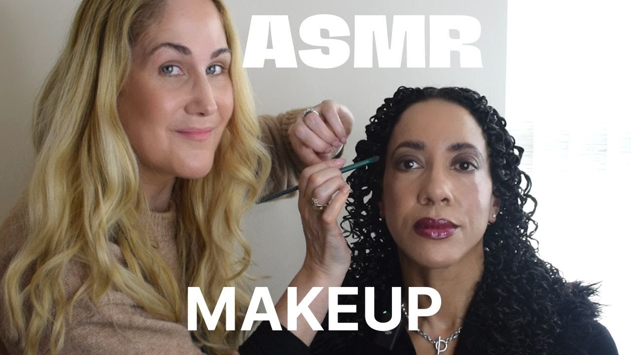 ASMR Makeup Artist does contour & Smokey eyes  | real person  (no talk) 🍇💄