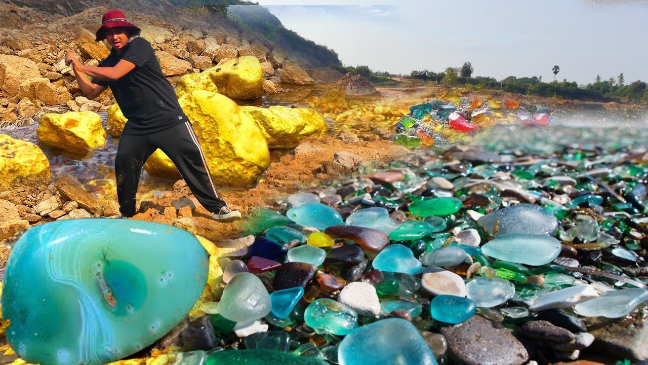 The beach is full of sea glass and gold diamonds.