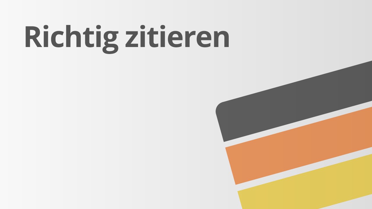 Deutsch: Richtiges Zitieren im Literaturverzeichnisses | Deutsch | Methoden und Arbeitstechniken
