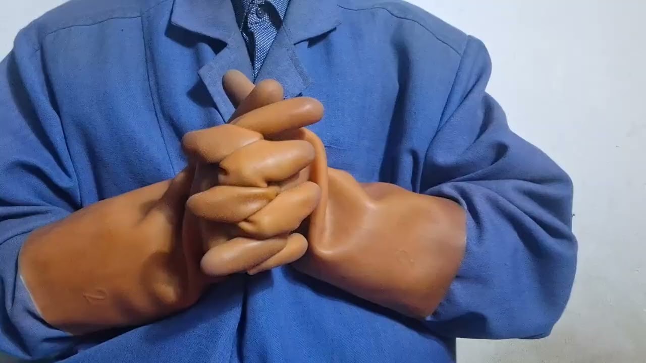 Heavy rubber gloves ASMR 