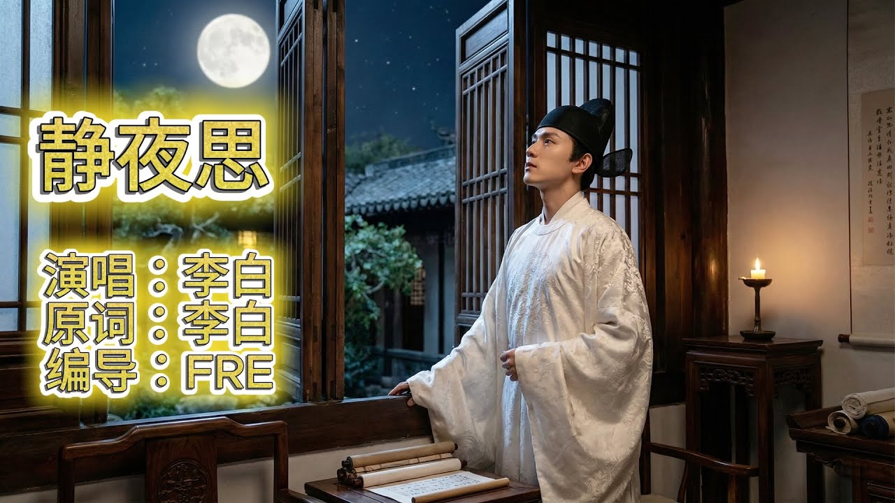 李白亲自演唱《静夜思》：举头望明月，低头思故乡