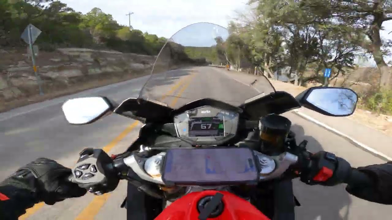 Riding Lime Creek Road (Austin Texas) on my Aprilia RS660