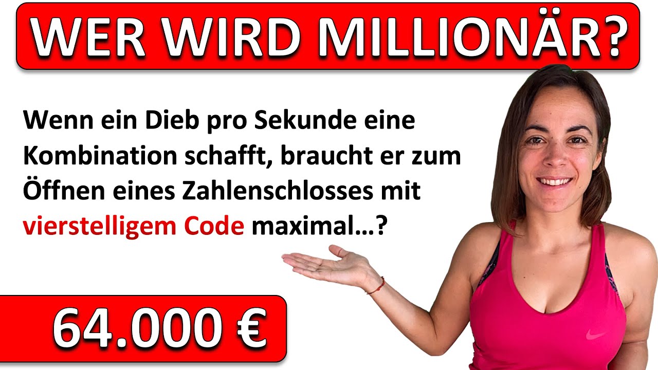 🇩🇪🇩🇪🇩🇪 Schaffst DU die 64.000 Euro-Frage von WER WIRD MILLIONÄR? | Wie lange braucht der Dieb?