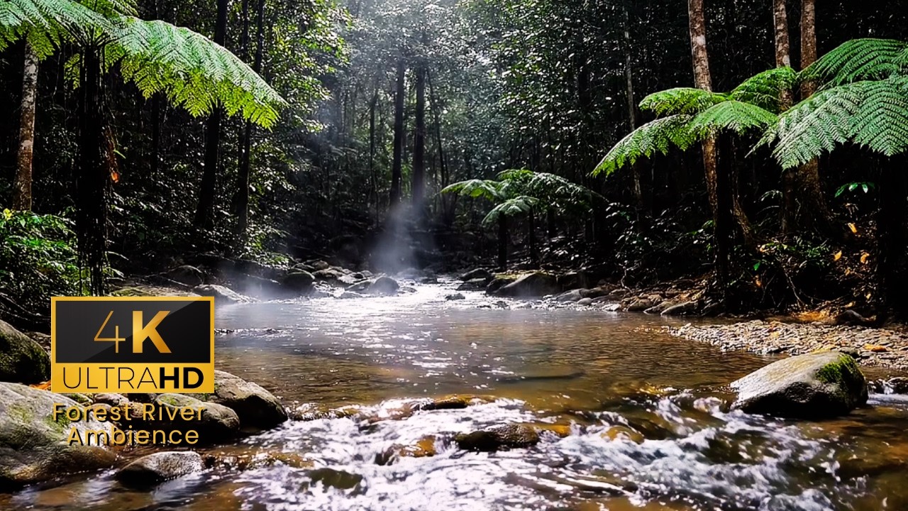 Peaceful Forest River Sounds 🌿 Flowing Water for Sleep, Relaxation & Focus | 4K Ultra HD