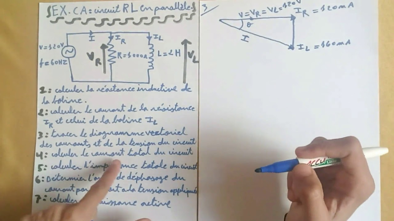 exercice courant alternatif | circuit RL parallèle (darija)