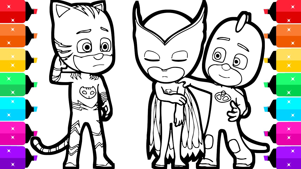 PJ Masks Coloring Pages | How to Color Catboy, Gekko and Owlette