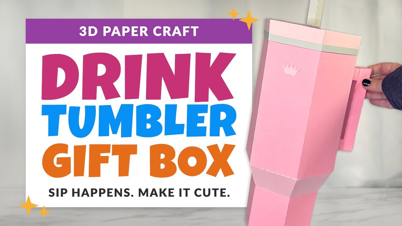 Make a 3D Paper Tumbler Gift Box | DIY Fun Drink Cup Craft | 3D Paper  Project 57/85