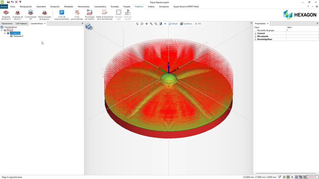 ESPRIT - Fresado 3D - Acabado en espiral