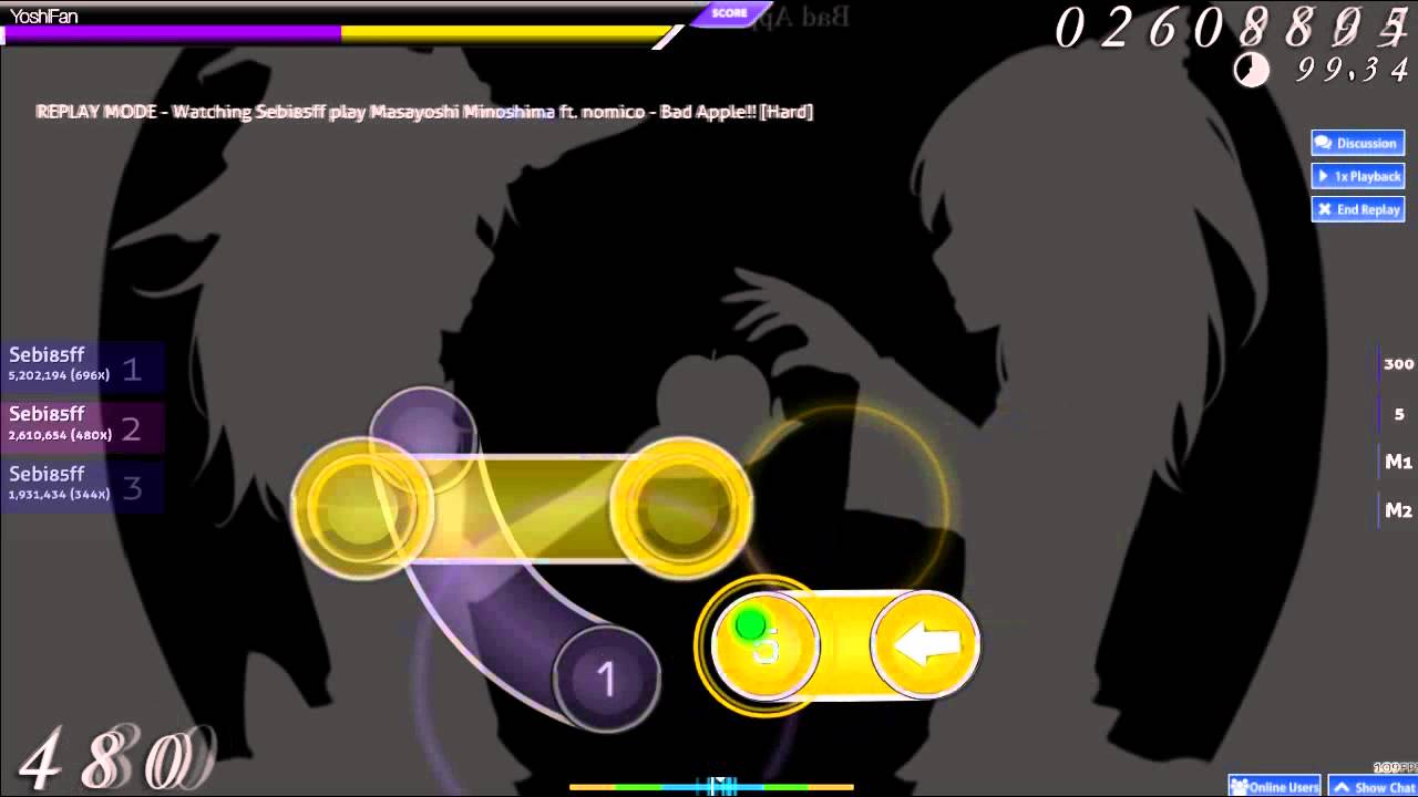 [HD|osu!] Bad Apple!! [Hard] (Passed! - 99.53% - S - No Mods)