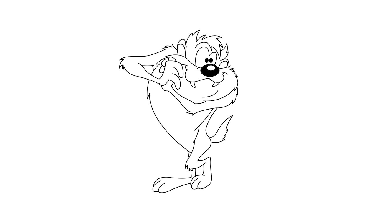 COMO DIBUJAR A TAZMANIA - HOW TO DRAW TAZMANIA - LOONEY TUNES - PAPER PERIMETRO