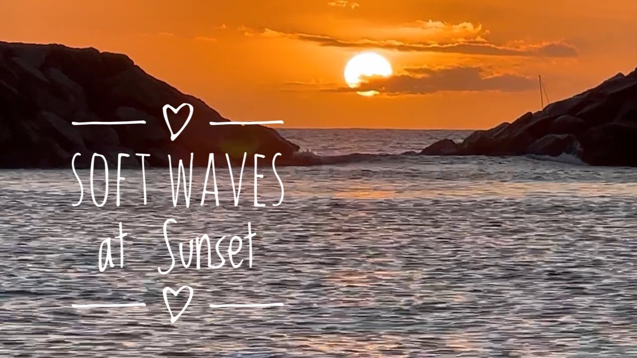 Soft waves at sunset on Magic Island, Hawaii