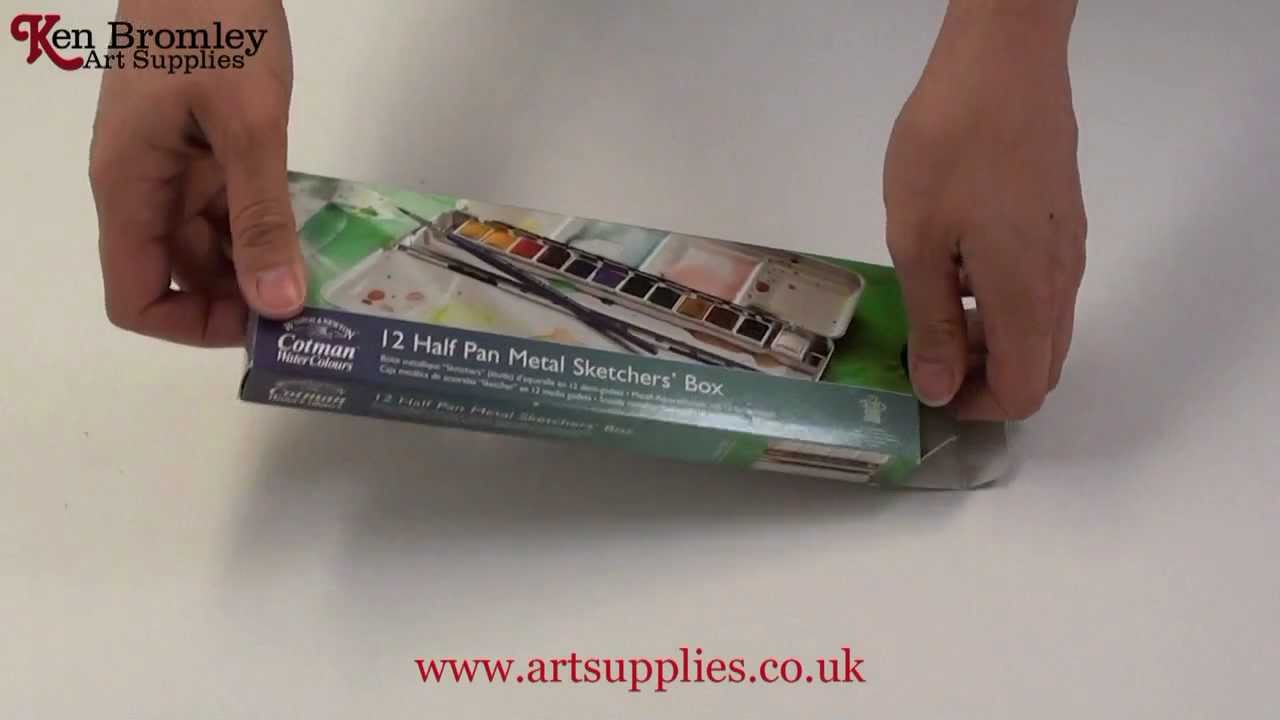 W&N Cotman Metal Sketchers' Box 12 x Half Pans