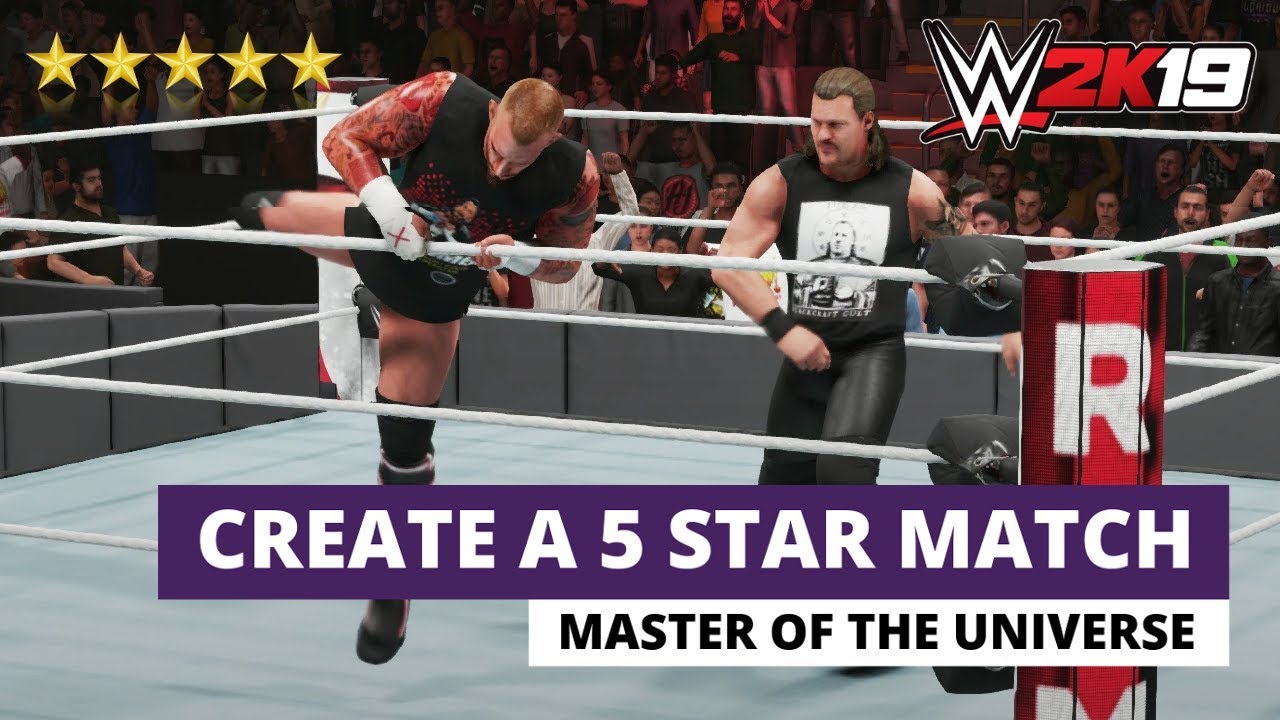 How To Create A 5 Star Match With WWE 2K19! (1 Player vs CPU)