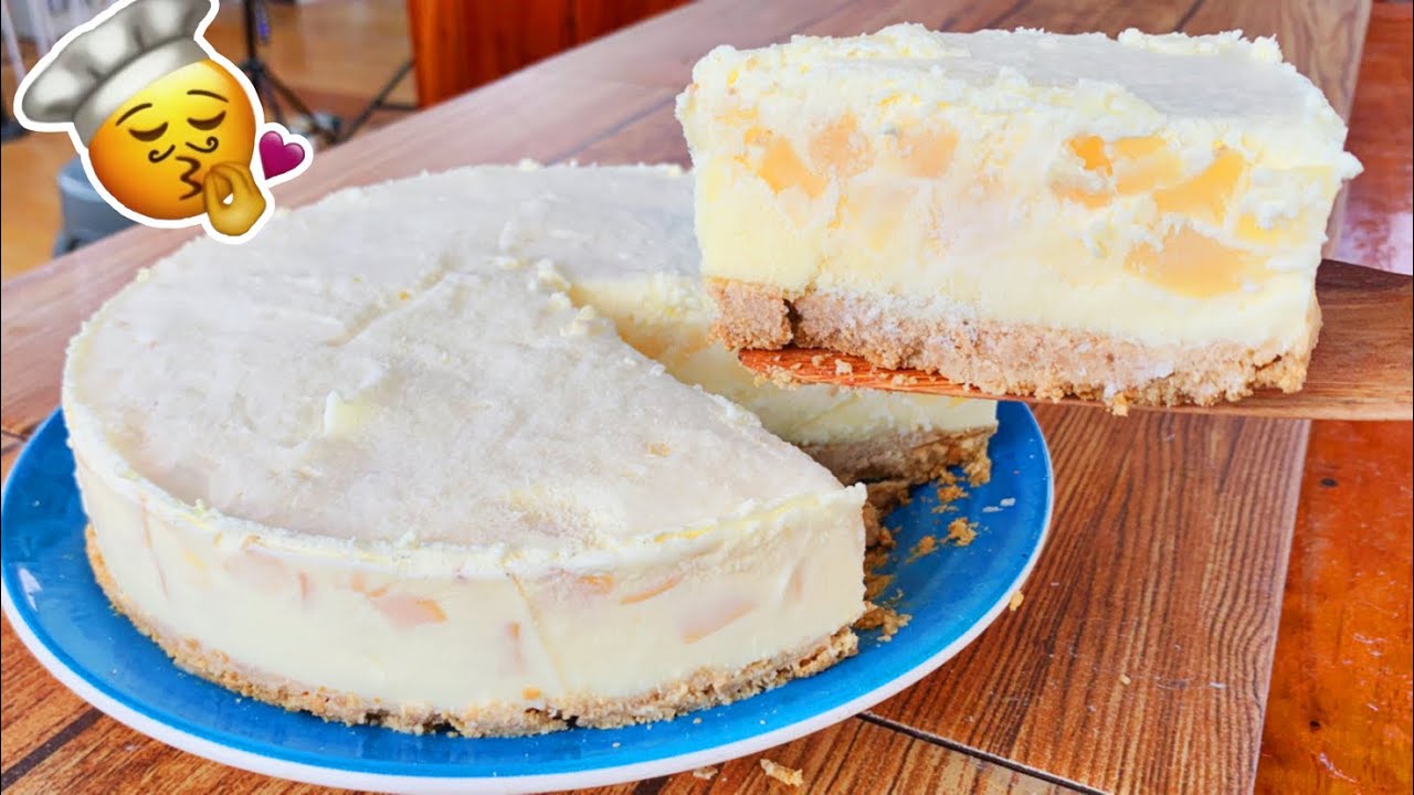 Tarta helada cremosa de pi&ntilde;a 🍍 sin horno