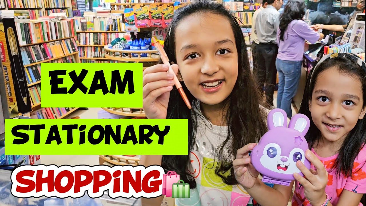 EXAM STATIONARY Shopping 🛍✏️👝🖍🤩 | School Stationary | Shopping Vlog | Aayu and Vanu