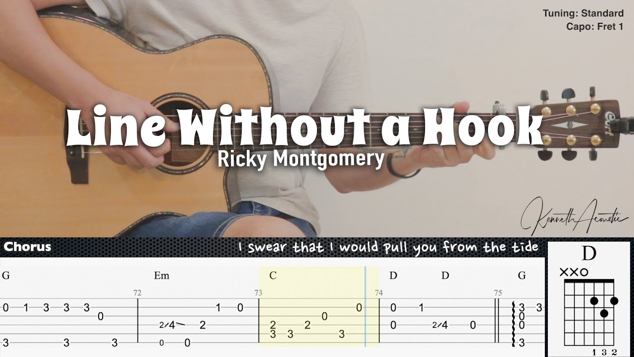 Line Without a Hook - Ricky Montgomery | Fingerstyle Guitar | TAB + Chords + Lyrics