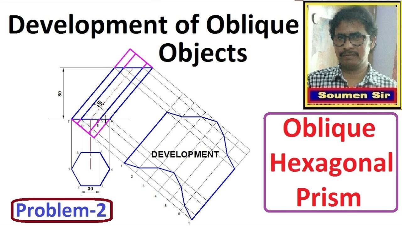 Development of Oblique Hexagonal Prism