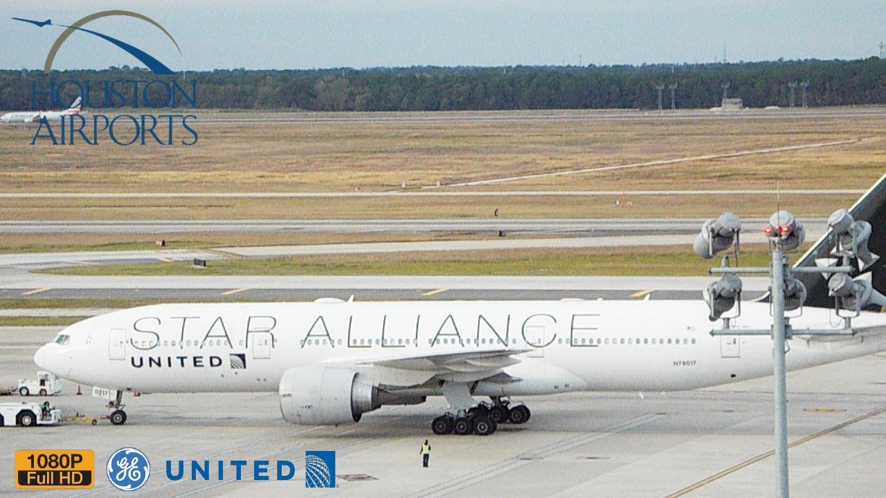 FULL HD | United Airlines 777-200ER | +PUSHBACK/TAKEOFF/TAXI | + GE90 Engine Startup