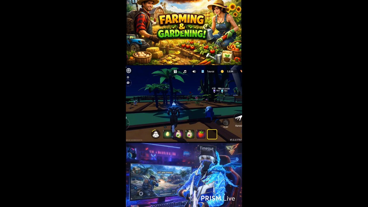 Farming & Gardening in Free Fire MAX 😍🌱 Relaxing Gameplay