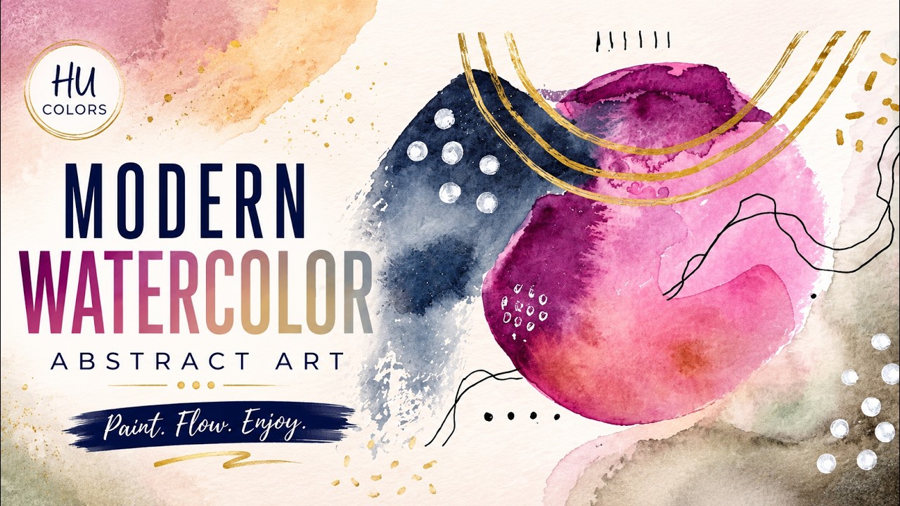 Abstract Watercolor Color Balance | Pink Flow Study