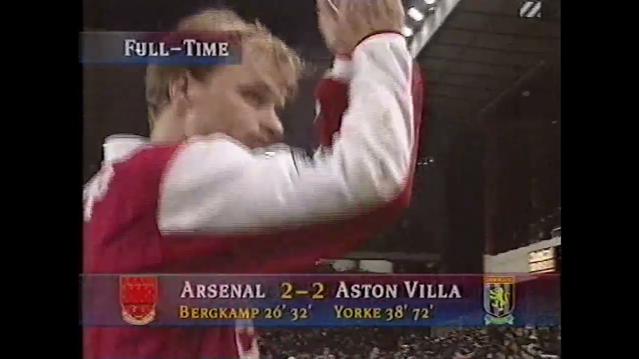 Dennis Bergkamp vs Aston Villa League Cup 1995/96 - Awesome Performance, 2 Goals