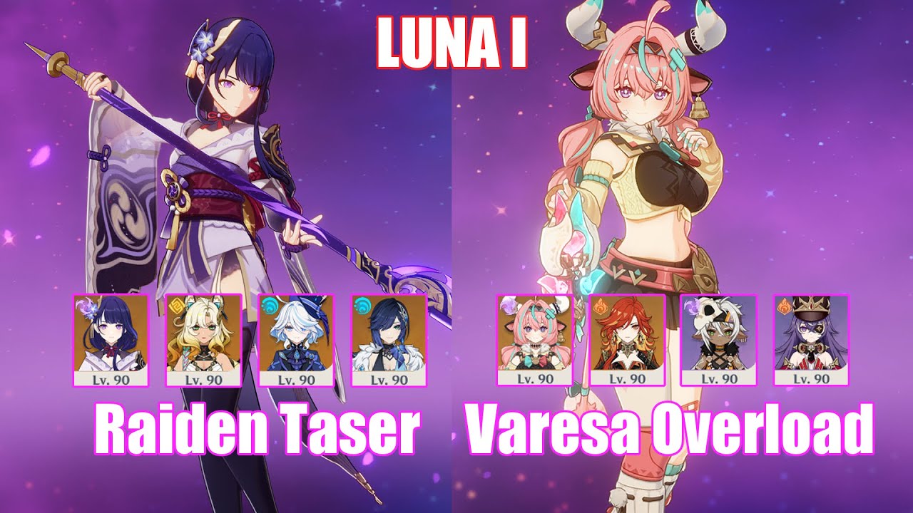 C0 Raiden Taser & C0 Varesa Overload | Luna I | Genshin Impact
