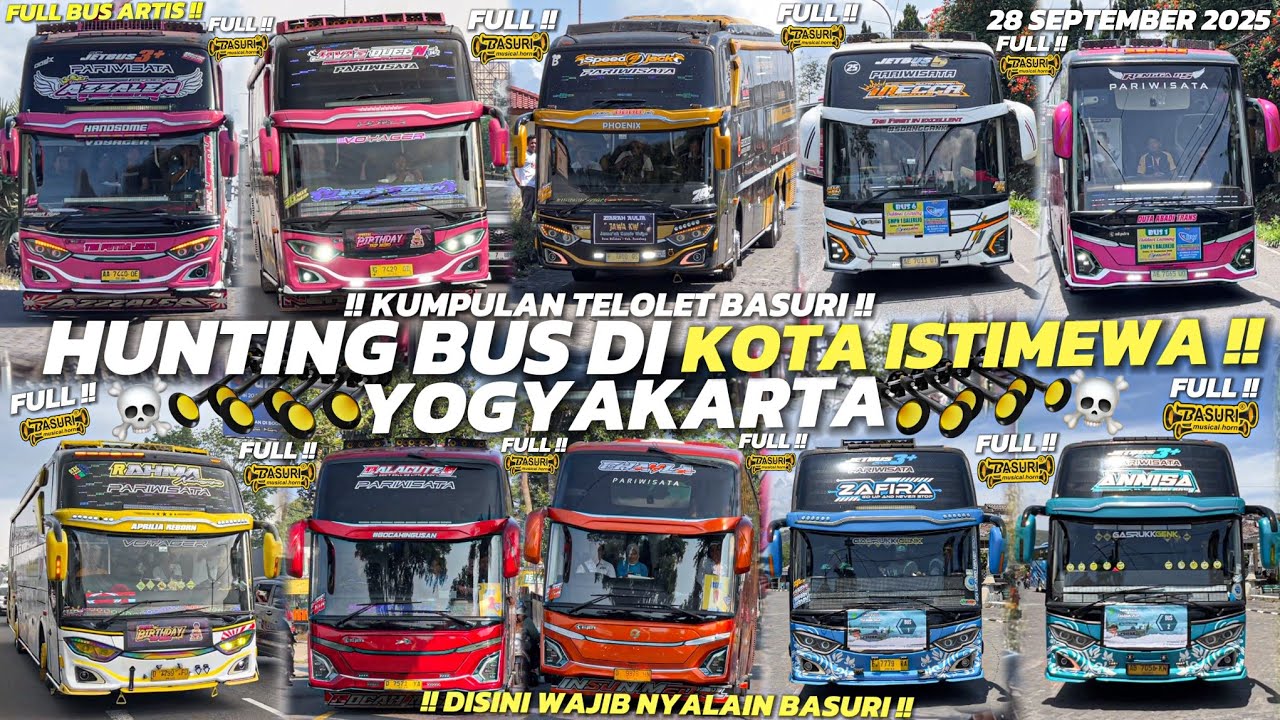 HEBOH‼️ KUMPULAN BUS TELOLET TERBARU DI JOGJA BANYAK ARTIS BUS!! FULL BASURI CORONG ATAS 🥳🤯