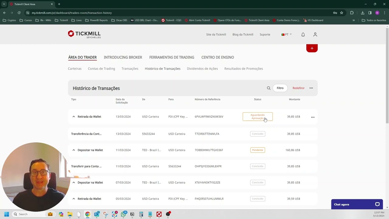 Como realizar um Saque via Pix na Corretora Tickmill?