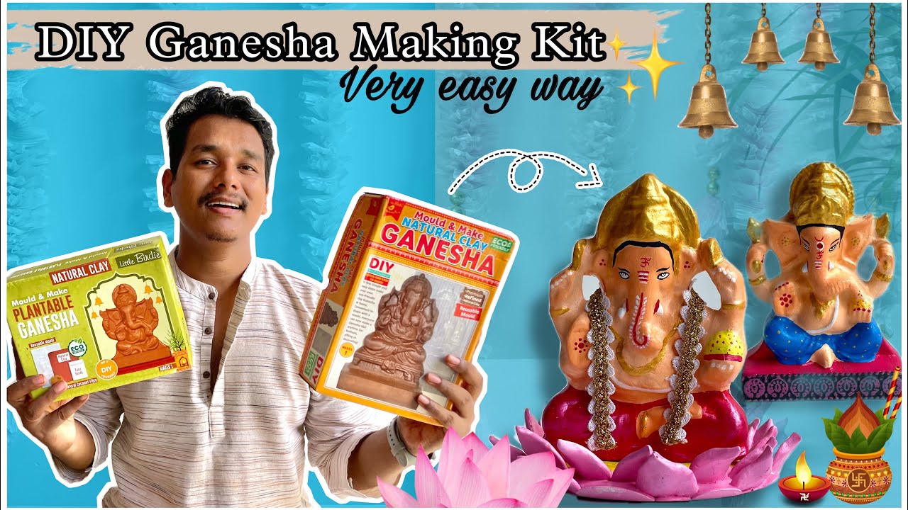 Eco-friendly Ganesha Making at Home | Easy DIY Mould and Make Clay Ganesha Kit | #ganeshchaturthi