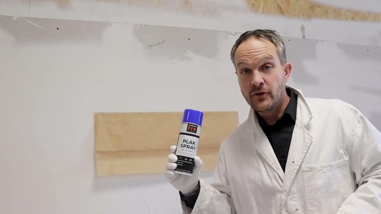 Hoe gebruik je de OriginalFix Plakspray non-permanent voor het vastzetten van maskeerpapier?
