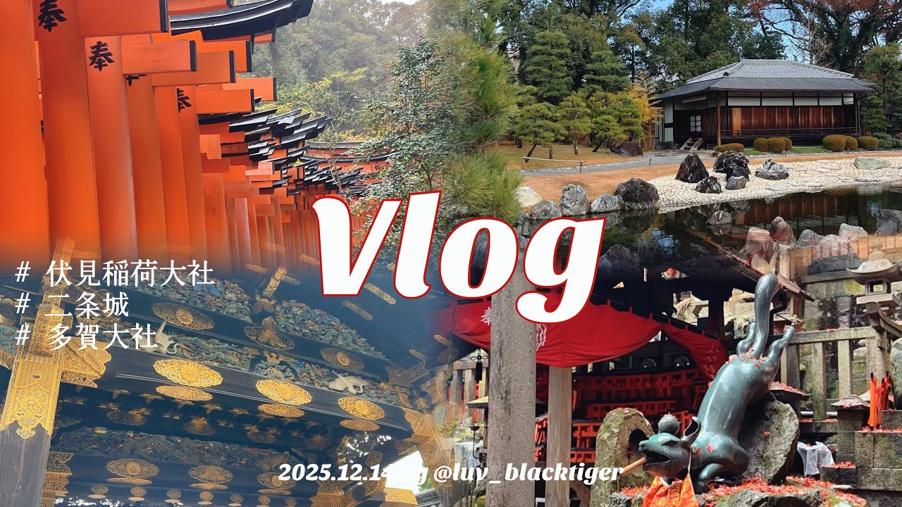 〈 Vlog 〉京都日帰り旅行⛩￤伏見稲荷大社🦊￤二条城￤多賀大社￤TravelVlog