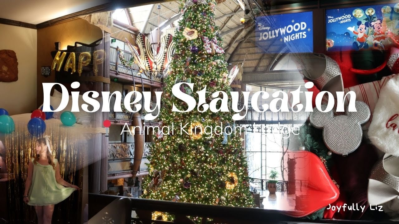 Disney Staycation at Animal Kingdom Lodge 🎄 | Cozy Christmas Vlog + Jollywood Nights