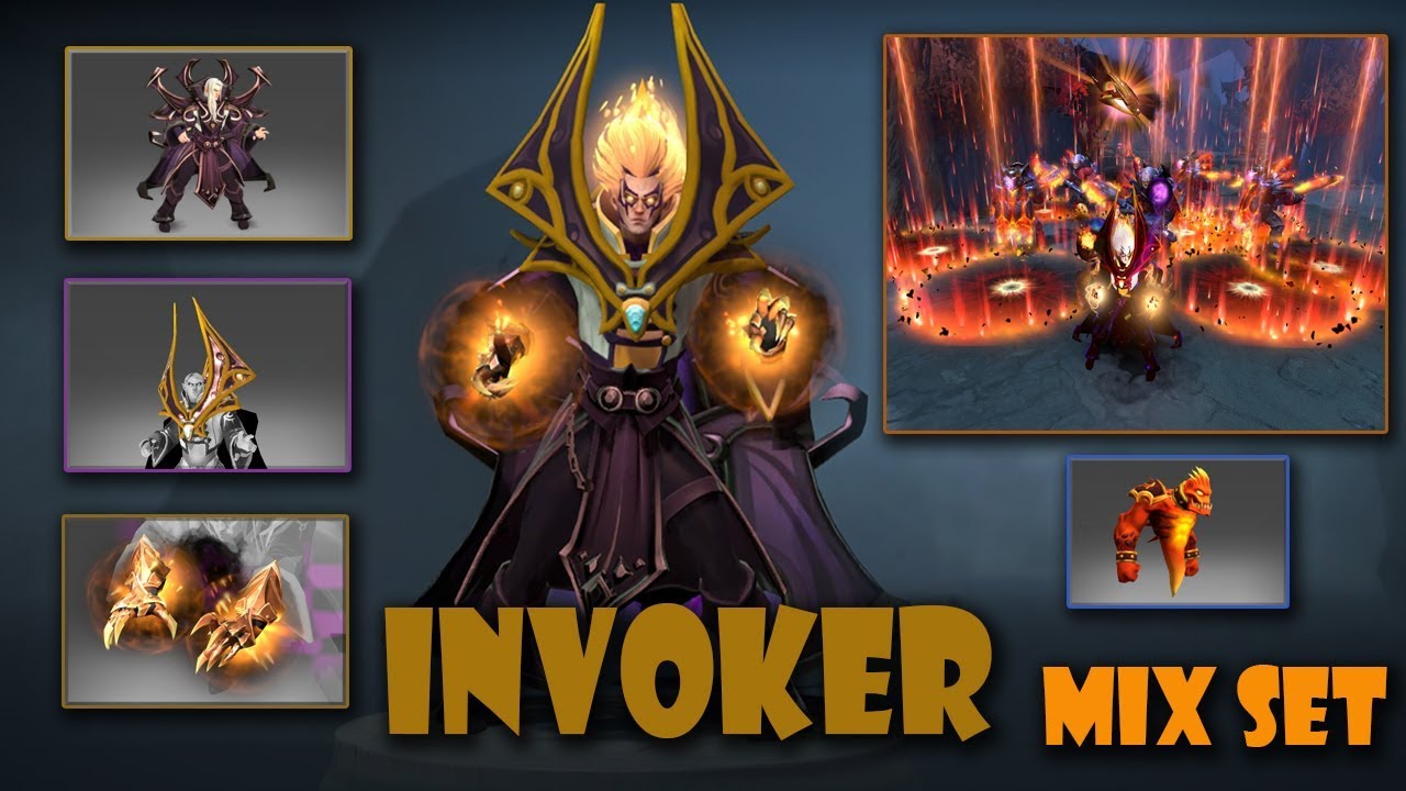 Dota 2 Invoker Most Expensive Mix Set Dark Artistry-Heaven-Piercing Pauldrons-Magus Accord