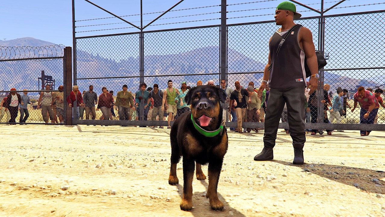 قراند 5 : فرانكلن وشوب في هجوم الزومبي الكاسح | GTA V Franklin & Chop vs Zombie Outbreak