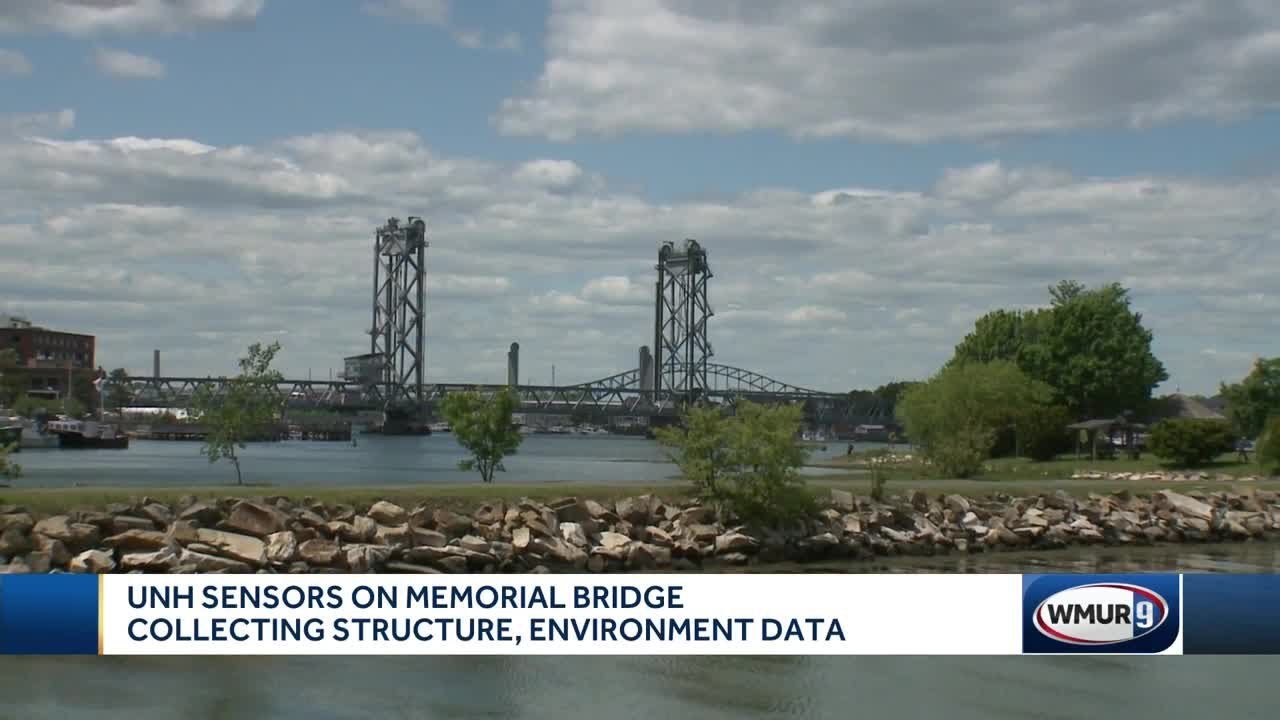Sensors placed on Memorial Bridge by UNH researchers collecting structure, environment data