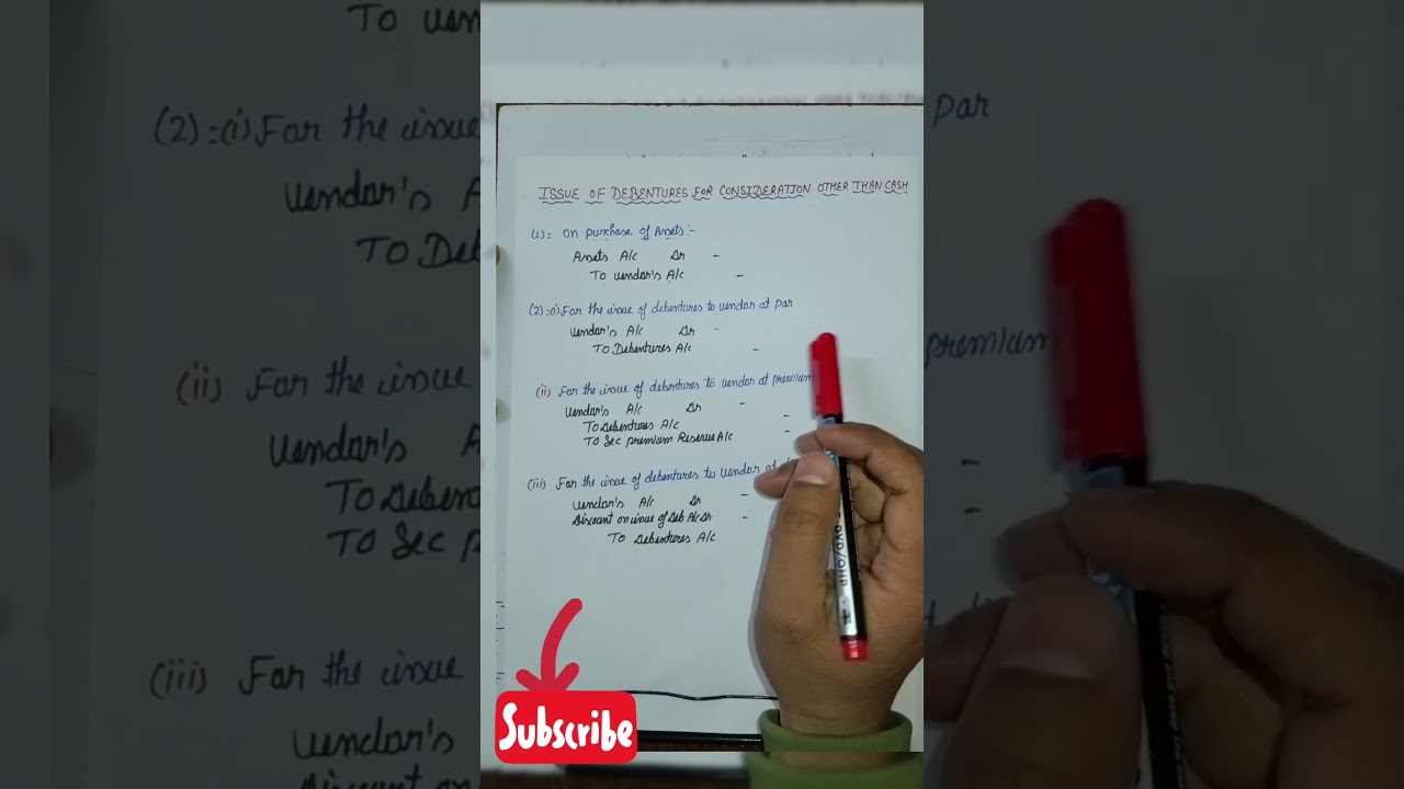 Issue of debentures for consideration other than cash ( Class 12 ) ( Basic )