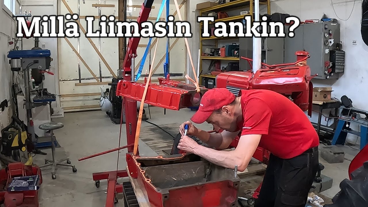 Valmet 565.2 - Polttoainetankin liimaus