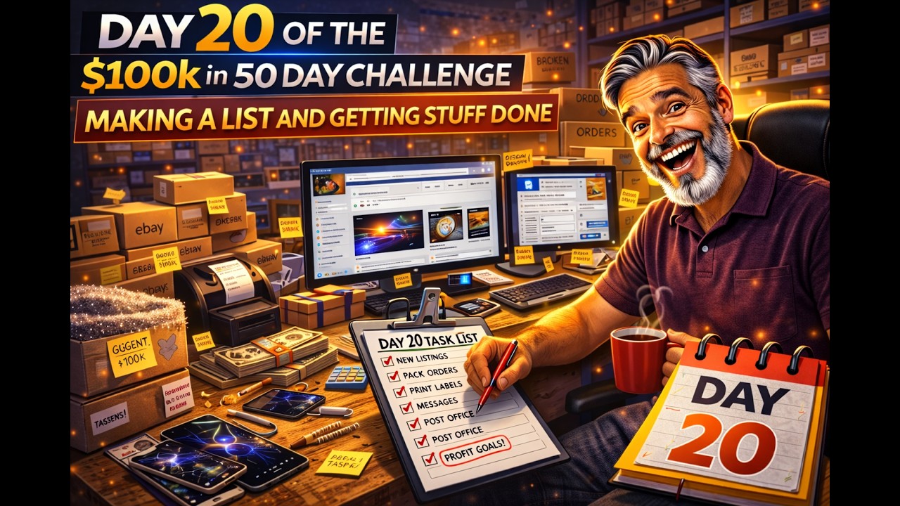 Day 20/50 of the $100K in 50 Day Flip Challenge, Making a List and Getting stuff Done 64/365
