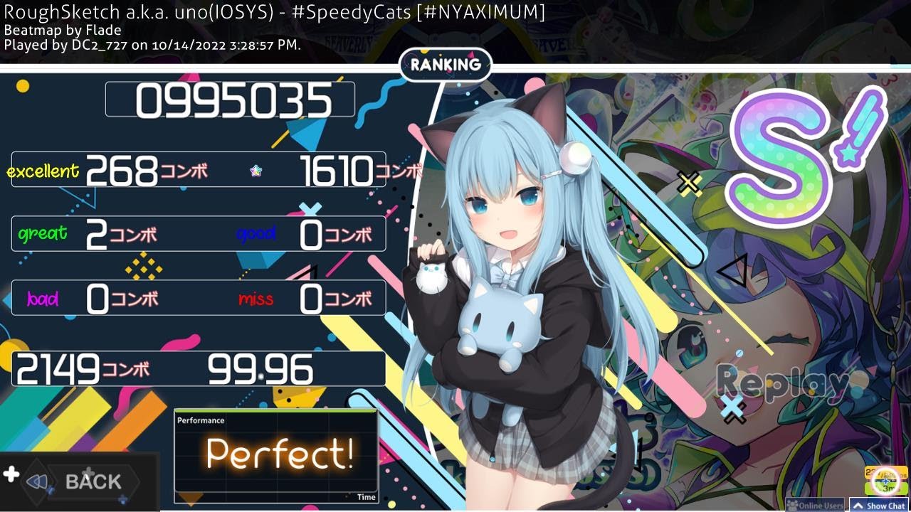 [o!m] RoughSketch a.k.a. uno(IOSYS) - #SpeedyCats (5.09*) 99.96% FC